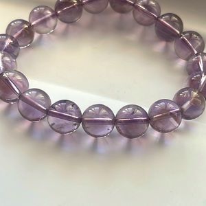 Genuine Amethyst Stretch Bracelet 10mm